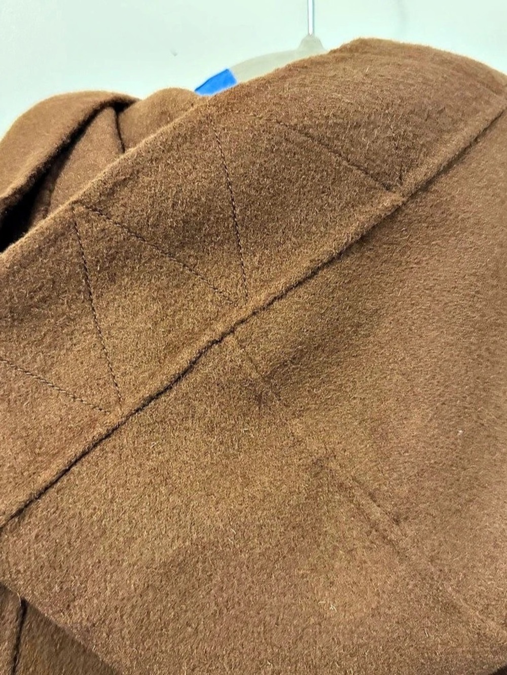 Zara Wool Blend Hooded Cape Brown & Black - Picture 7 of 9
